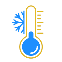 Yellow Chilling Thermometer Icon